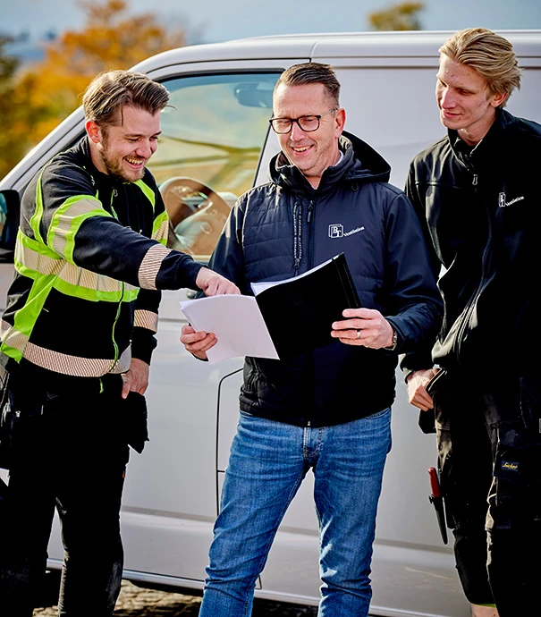Stockfoto på David och två BT Ventilation AB anställda